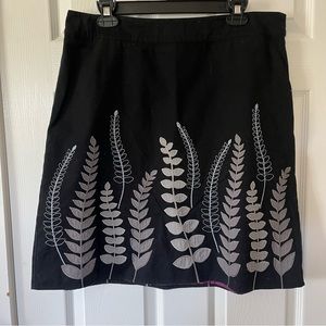 Boden Women's A-Line Whimsy Knee-Length Skirt, Black and Gray, Size 14